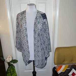 H&M Blue and white boho kimono